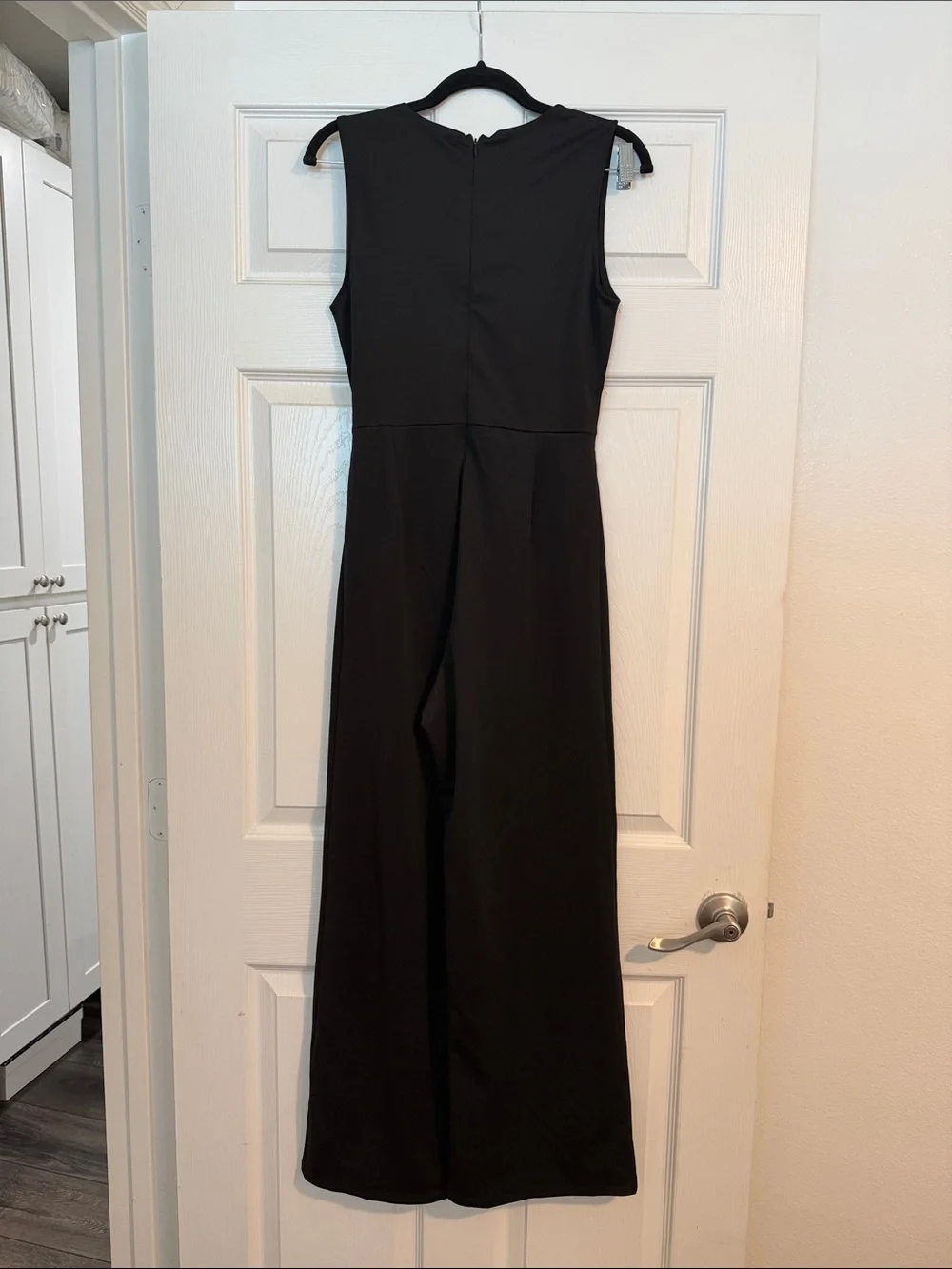 one clothing Black Sleeveless Ring-Front Flare Jumpsuit